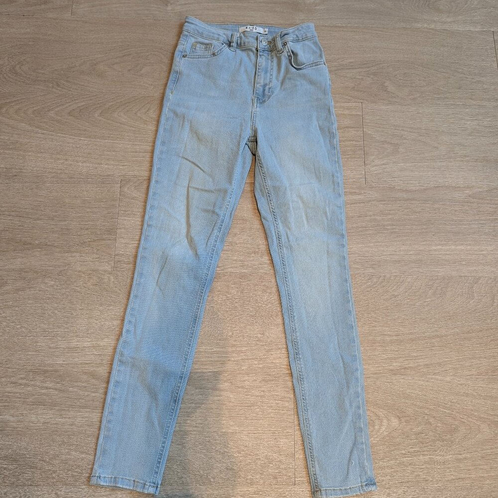 NA-KD high-waisted jeans lightwash Light Blue denim straight